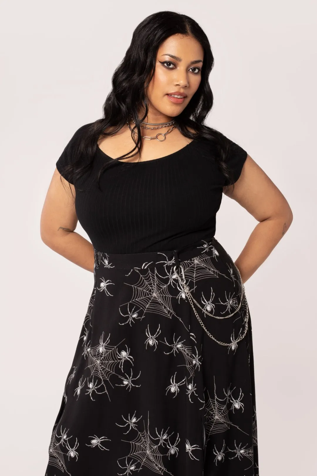 Grungy Spider Skirt sold by Hell Bunny product image thumbnail 5