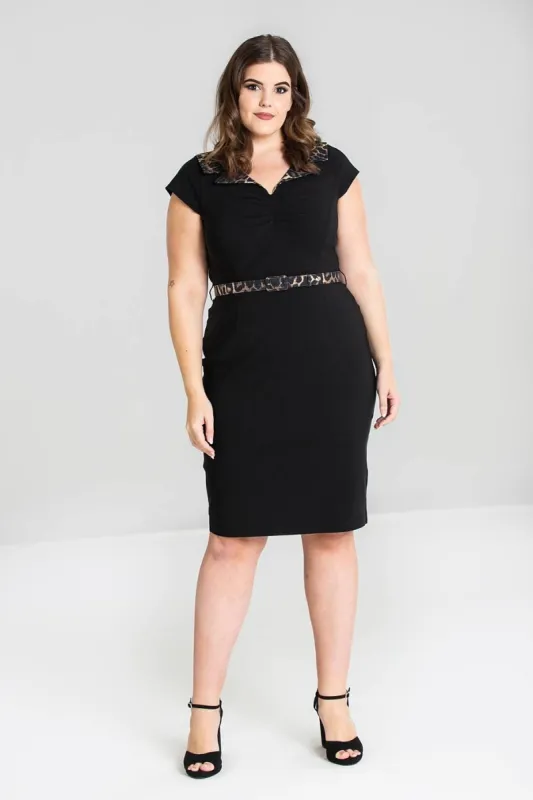 Feline Pencil Dress sold by Hell Bunny