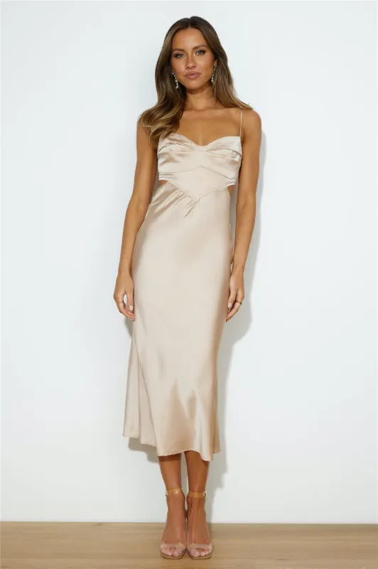 Hi Gorg Midi Dress Champagne sold by Hello Molly