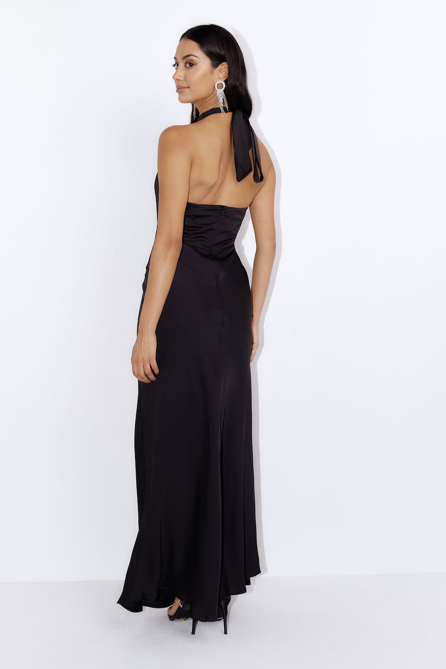 Formal Night Out Satin Maxi Dress Black sold by Hello Molly product image thumbnail 3