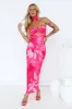 Latest Trend Strapless Satin Maxi Dress Pink sold by Hello Molly