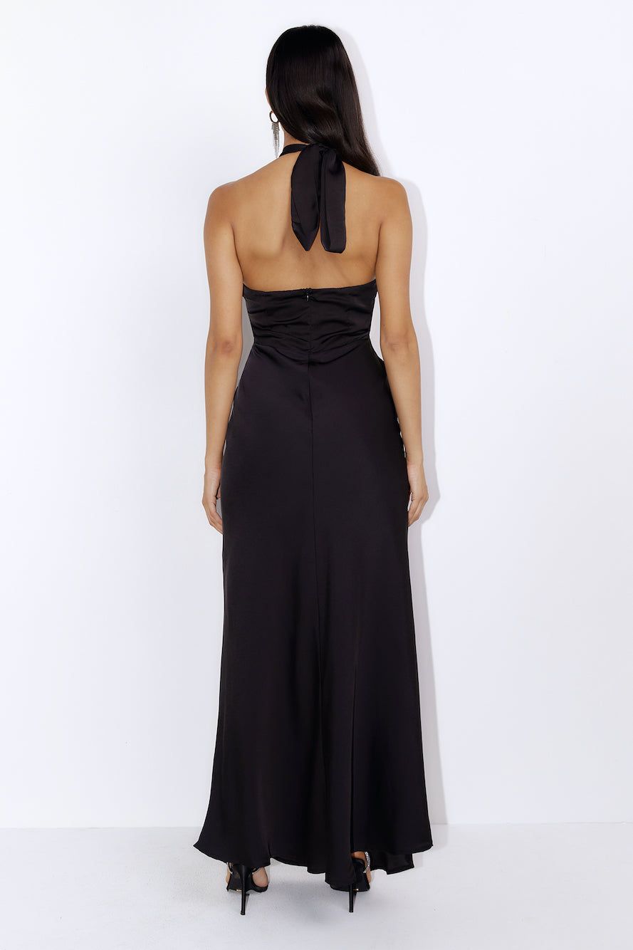 Formal Night Out Satin Maxi Dress Black sold by Hello Molly product image thumbnail 4