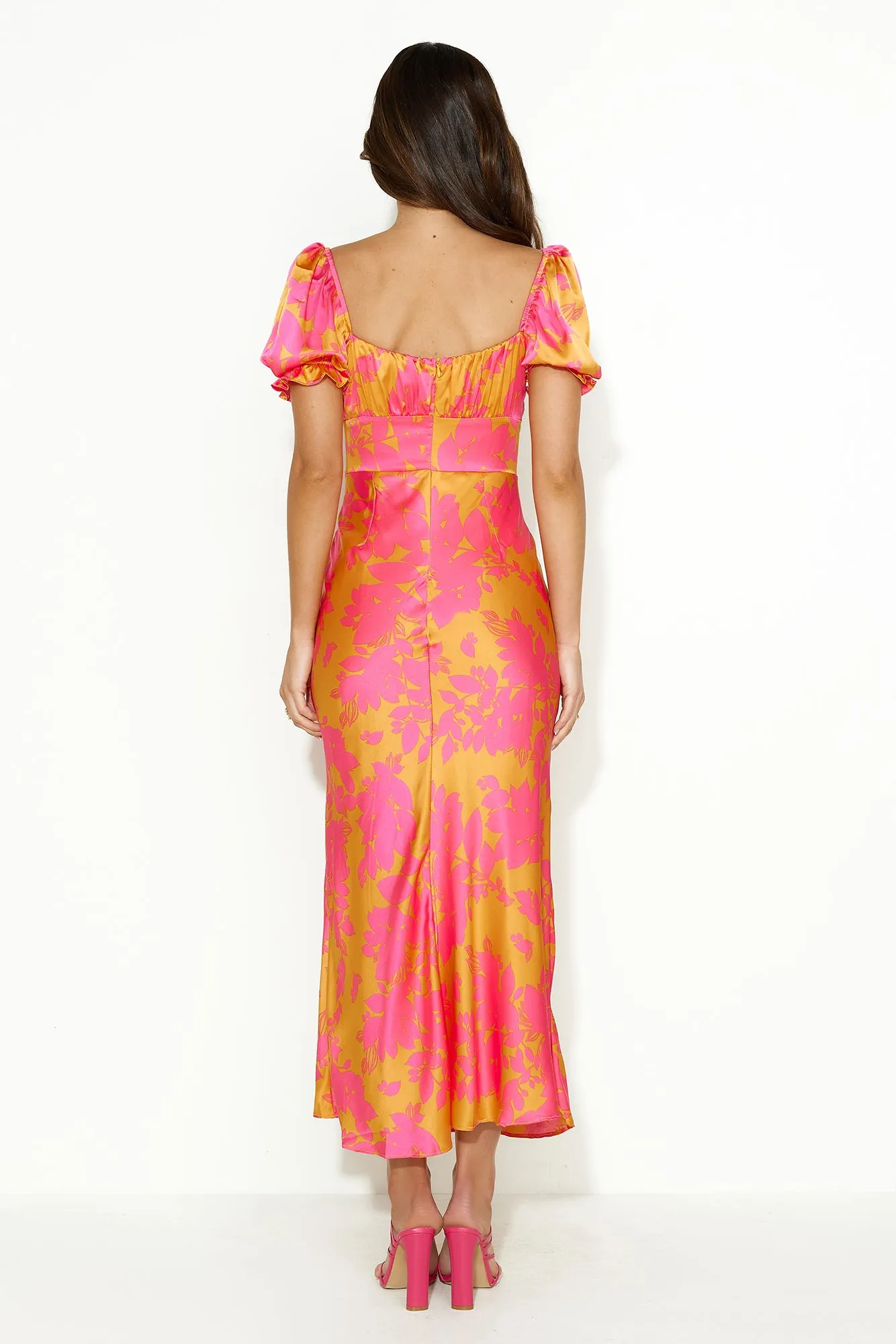 Passion In Friends Satin Maxi Dress Orange sold by Hello Molly product image thumbnail 5