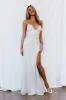DEAR EMILIA Shimmer Lake Maxi Dress Silver Sequins sold by Hello Molly