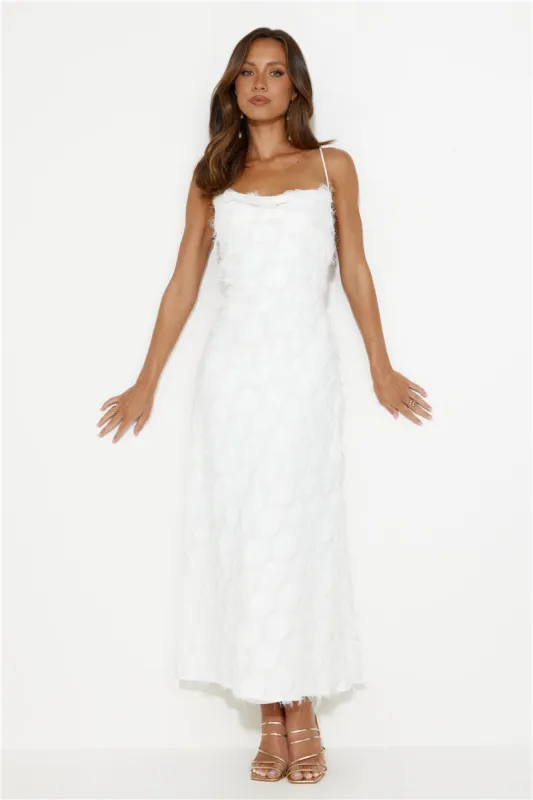 Never Unnoticed Cowl Neck Midi Dress White sold by Hello Molly