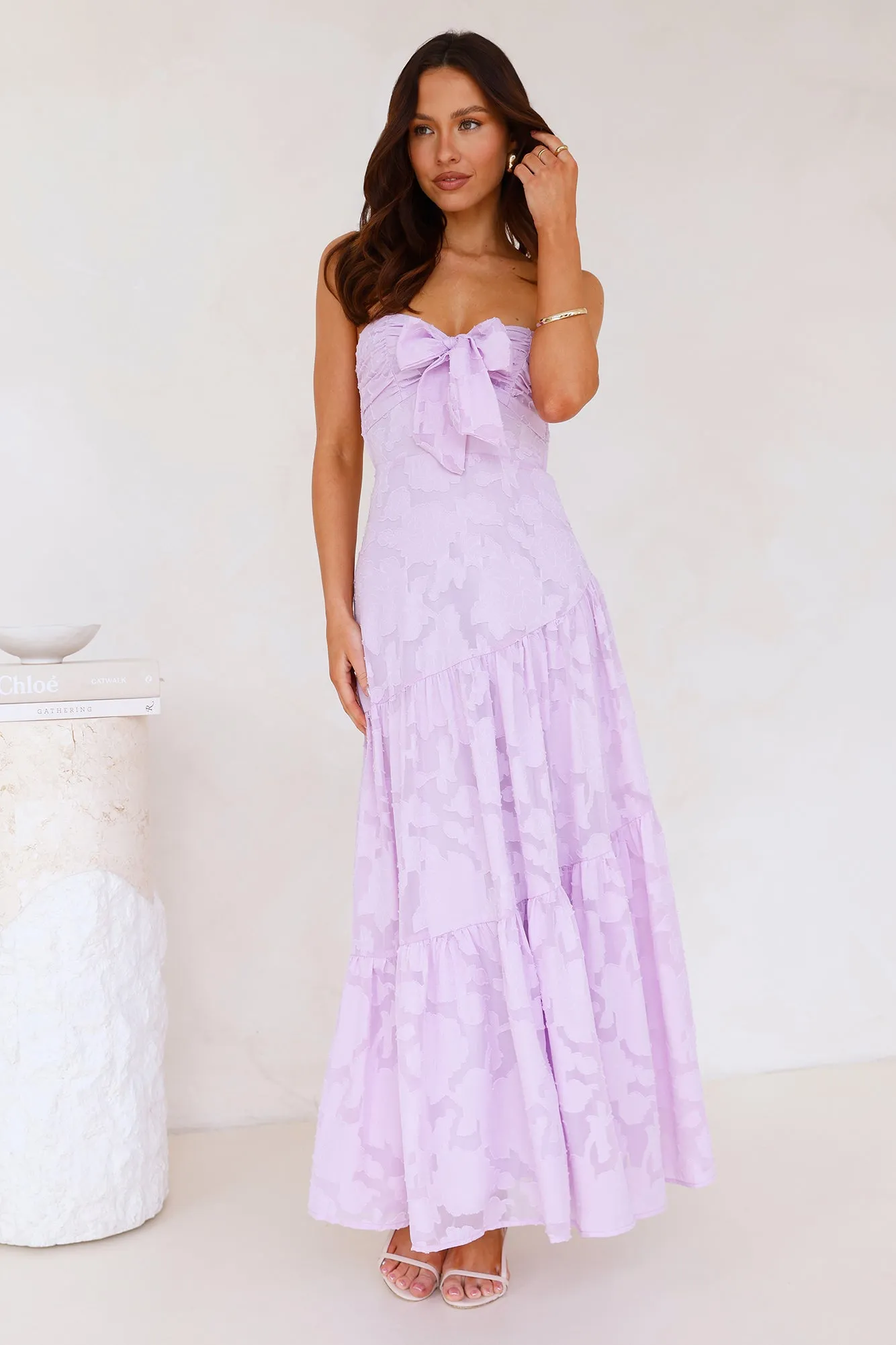 Book Of Style Strapless Maxi Dress Lilac sold by Hello Molly product image thumbnail 3