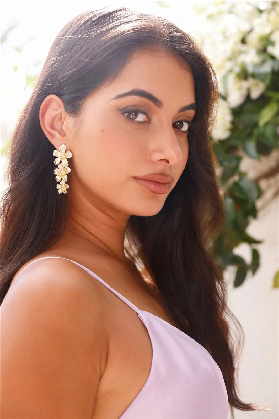 18k Gold Plated Hibiscus Earrings Gold sold by Hello Molly