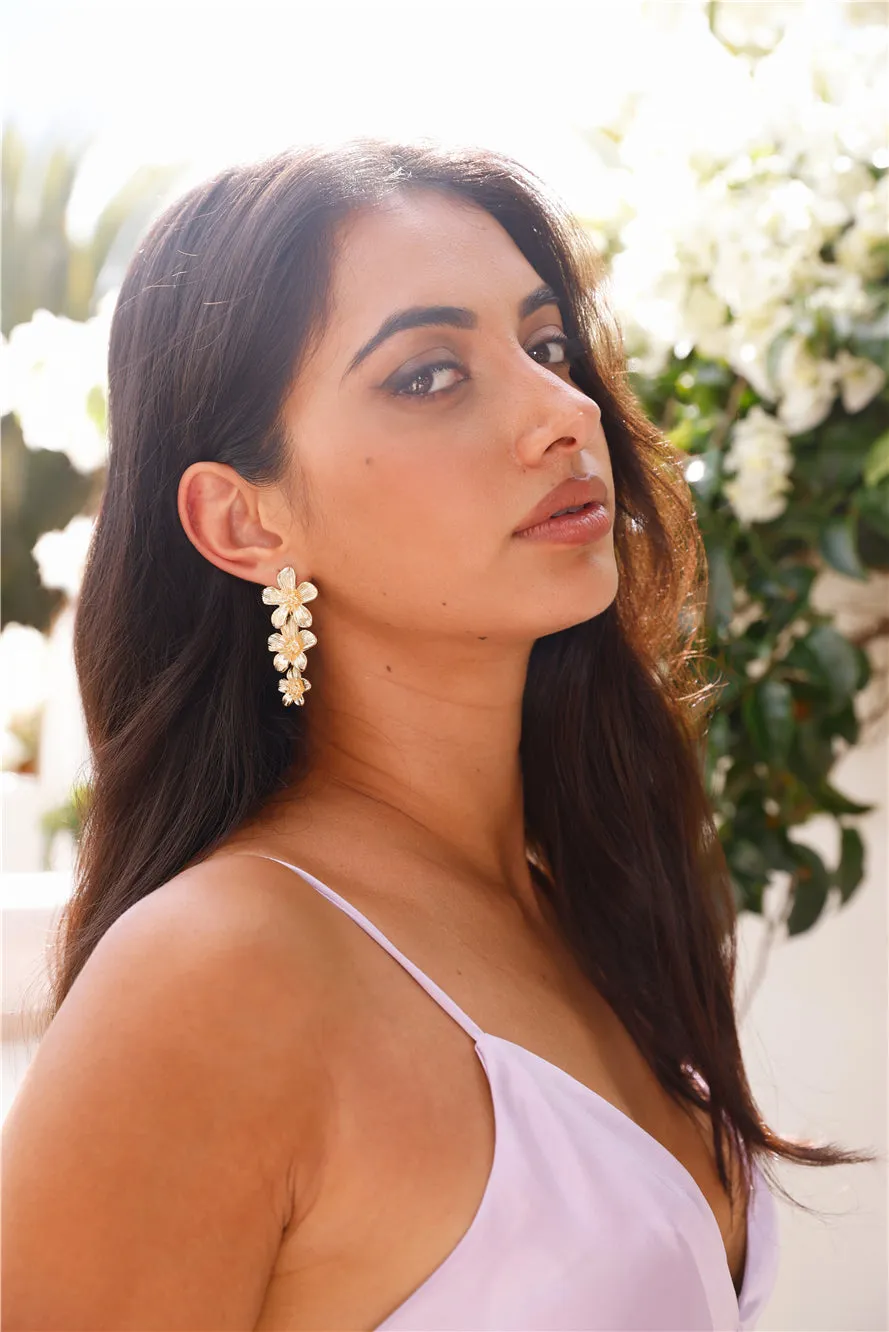 18k Gold Plated Hibiscus Earrings Gold sold by Hello Molly product image thumbnail 3