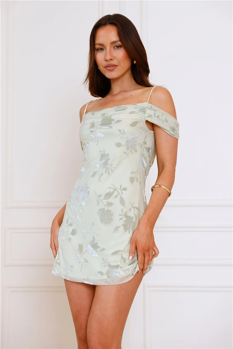 Match Magic Off Shoulder Mini Dress Sage sold by Hello Molly product image thumbnail 5