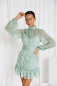 Blossoming Words Dress Sage sold by Hello Molly
