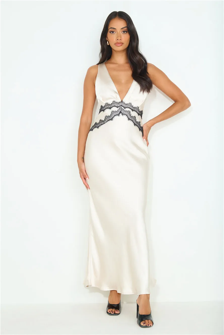 Personal Experience Satin Maxi Dress Cream sold by Hello Molly product image thumbnail 5