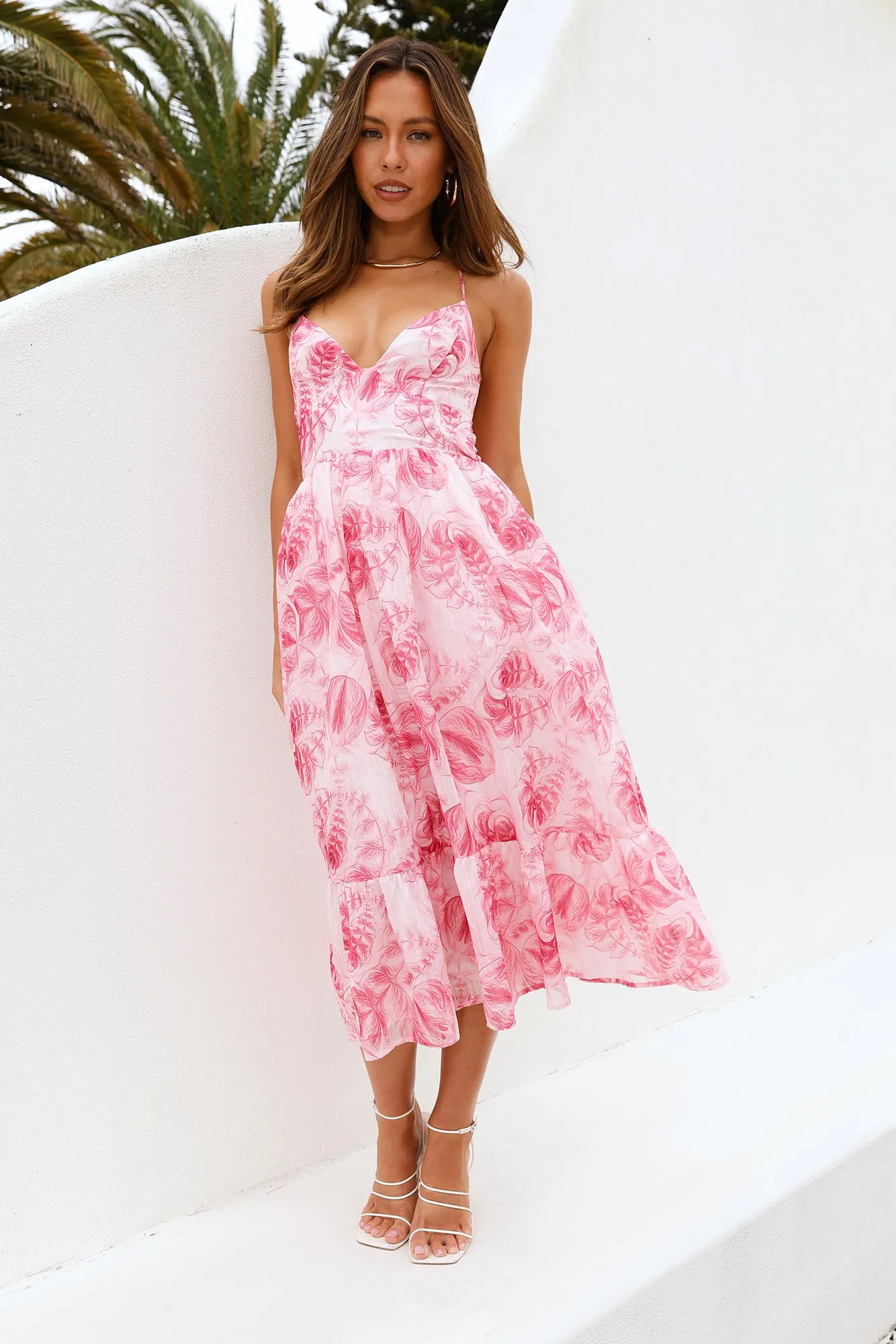 Don't Hold Back Midi Dress Pink sold by Hello Molly product image thumbnail 3
