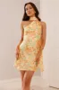 Luxe Arrival Satin Mini Dress Yellow sold by Hello Molly
