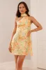 Luxe Arrival Satin Mini Dress Yellow sold by Hello Molly