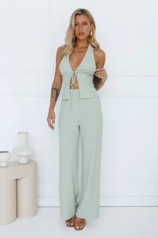 Along The Beach Halter Top Sage sold by Hello Molly