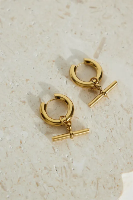 18k Gold Plated Classic Earrings Gold sold by Hello Molly