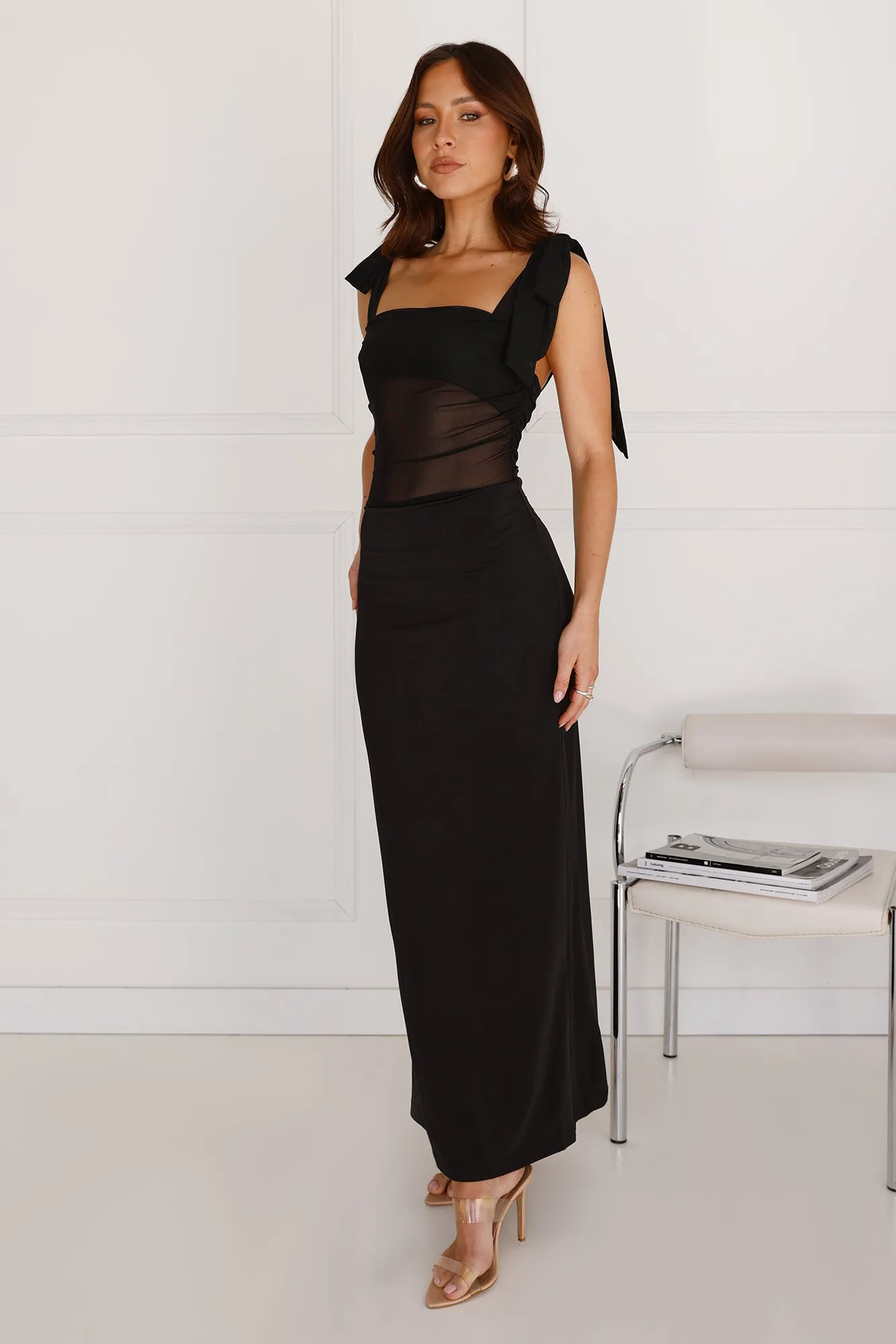 Illuminating Love Mesh Maxi Dress Black sold by Hello Molly product image thumbnail 4