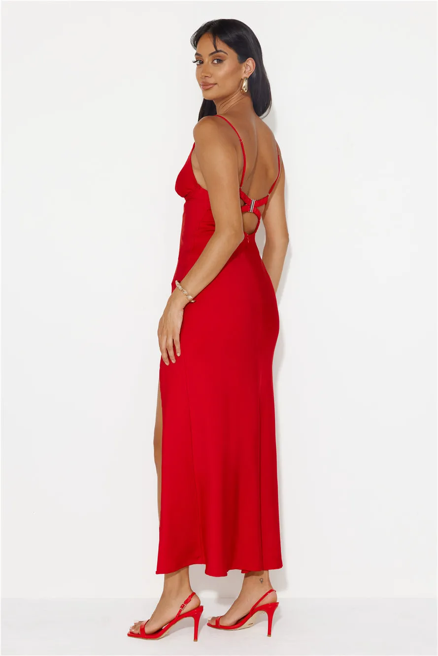 Explain Yourself Satin Maxi Dress Wine sold by Hello Molly product image thumbnail 4