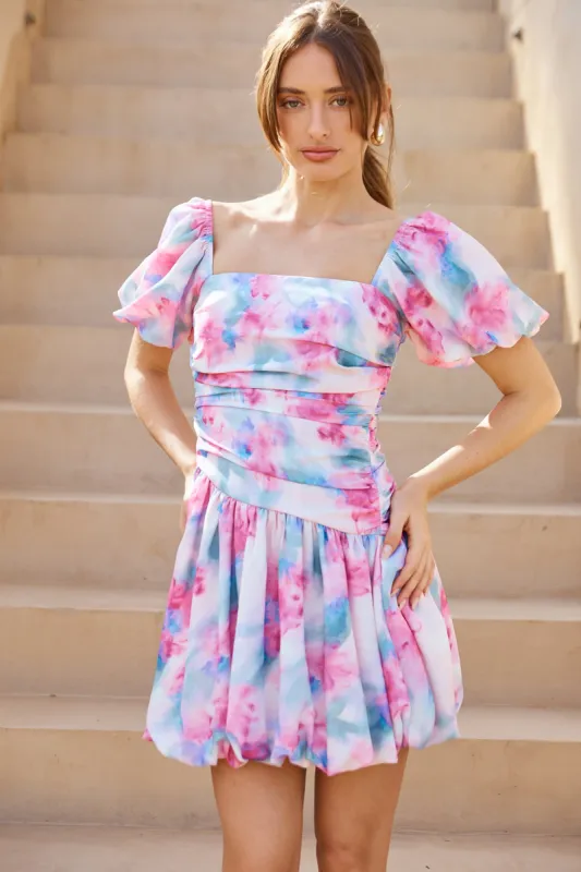 Fast Light Bubble Mini Dress Pink sold by Hello Molly