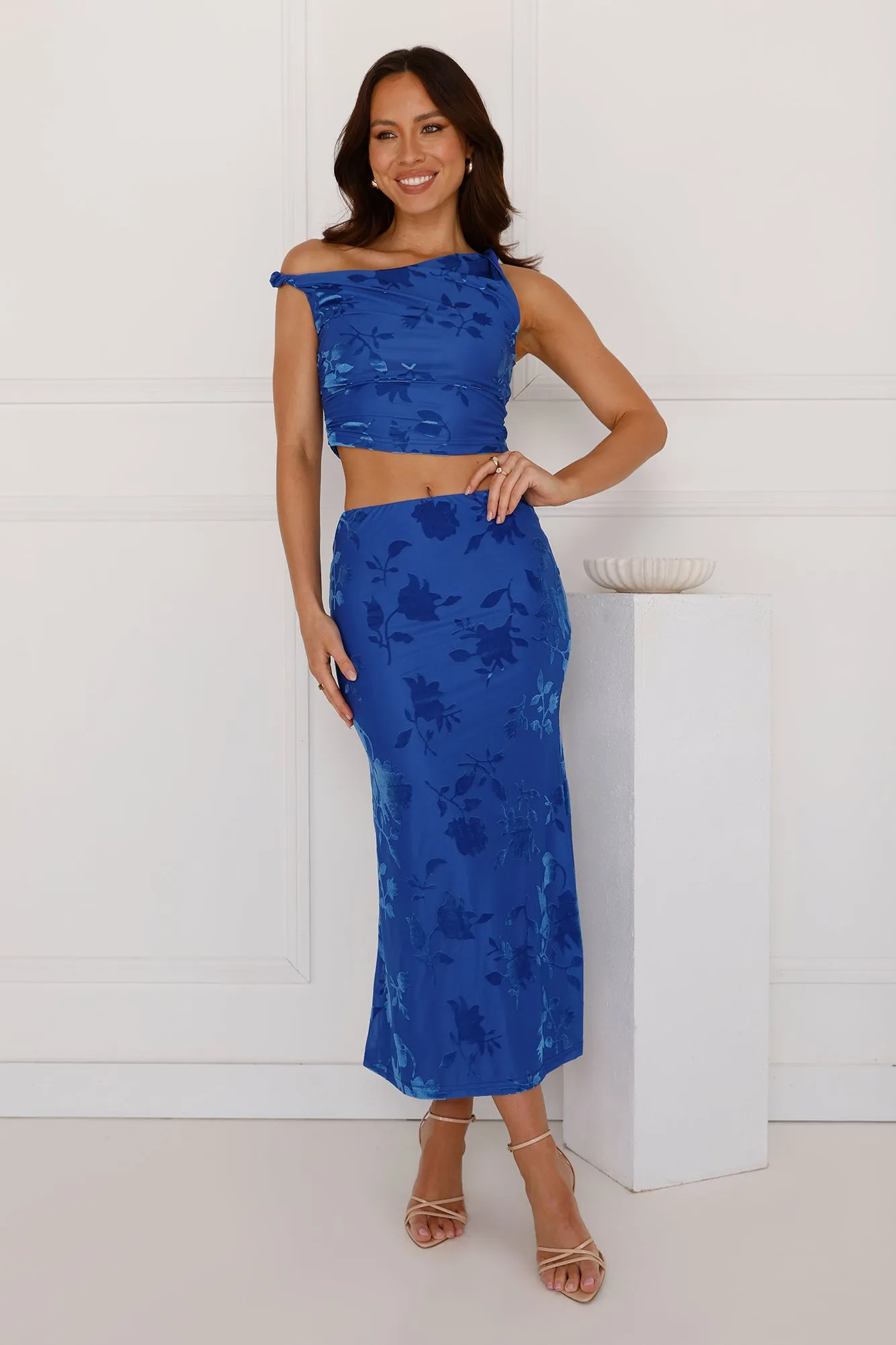 Neon Night Midi Skirt Blue sold by Hello Molly product image thumbnail 2