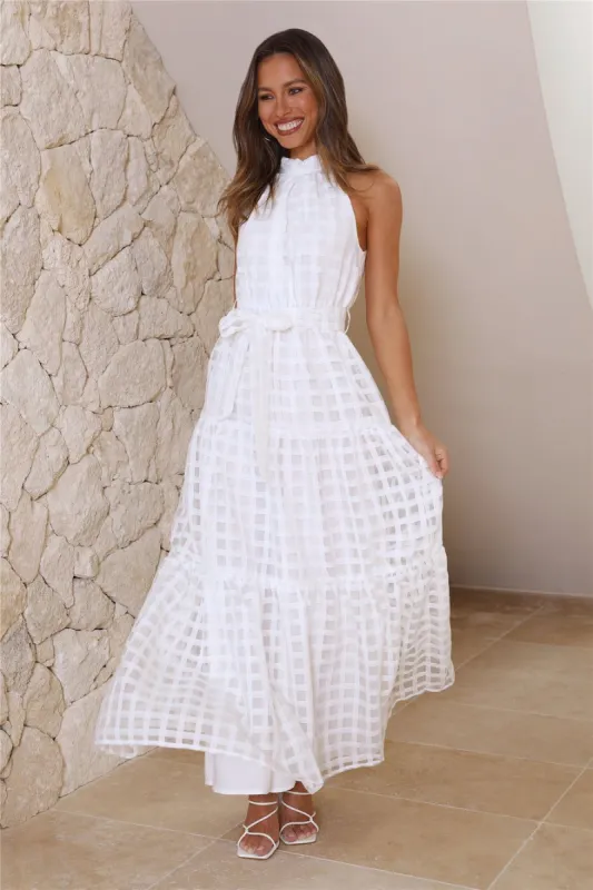 Summertime Picnic Maxi Dress White sold by Hello Molly