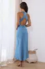 Hot Girl Approved Satin Maxi Dress Blue sold by Hello Molly