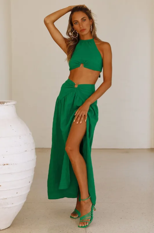 Sunlight Moments Maxi Skirt Green sold by Hello Molly