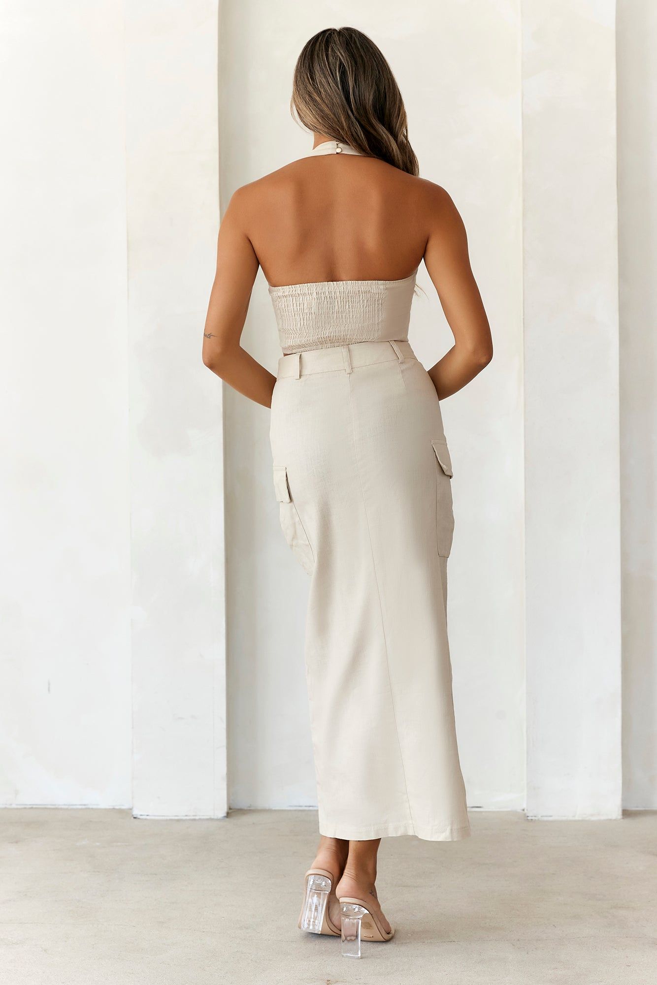 Fashionistas Only Cargo Midi Skirt Beige sold by Hello Molly product image thumbnail 5