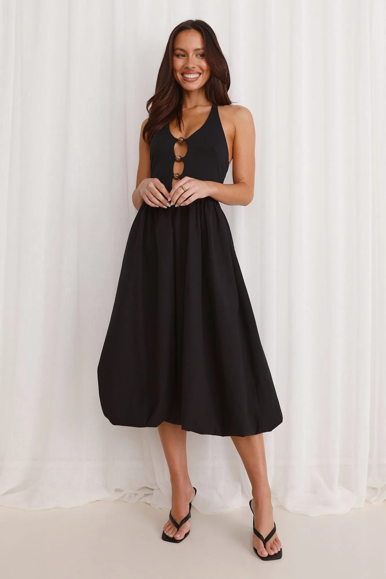 Beachside Haven Halter Midi Dress Black sold by Hello Molly product image thumbnail 3