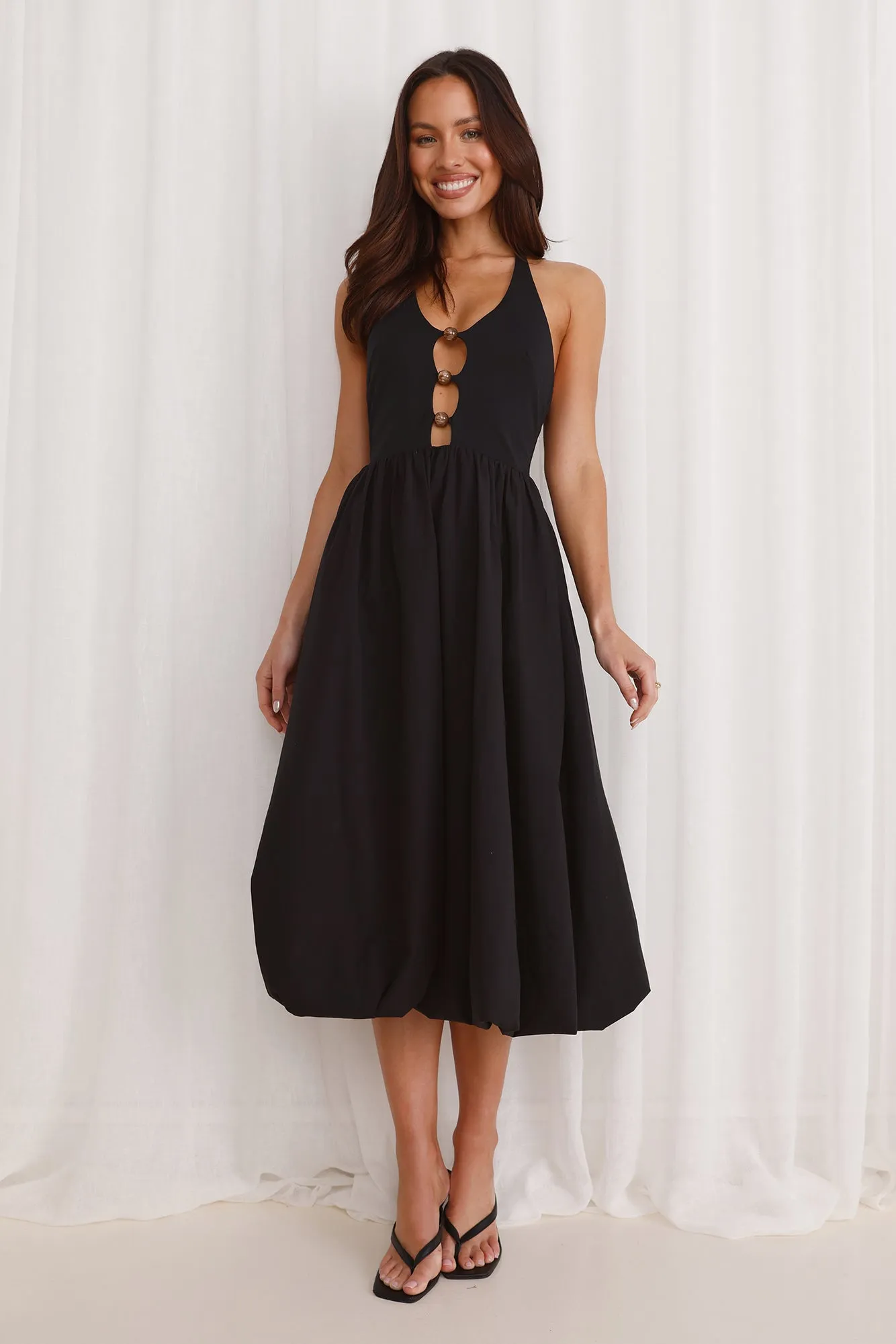 Beachside Haven Halter Midi Dress Black sold by Hello Molly product image thumbnail 4