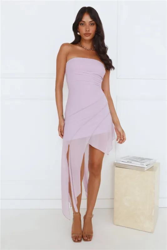 Hour Of Style Mesh Strapless Mini Dress Lilac sold by Hello Molly