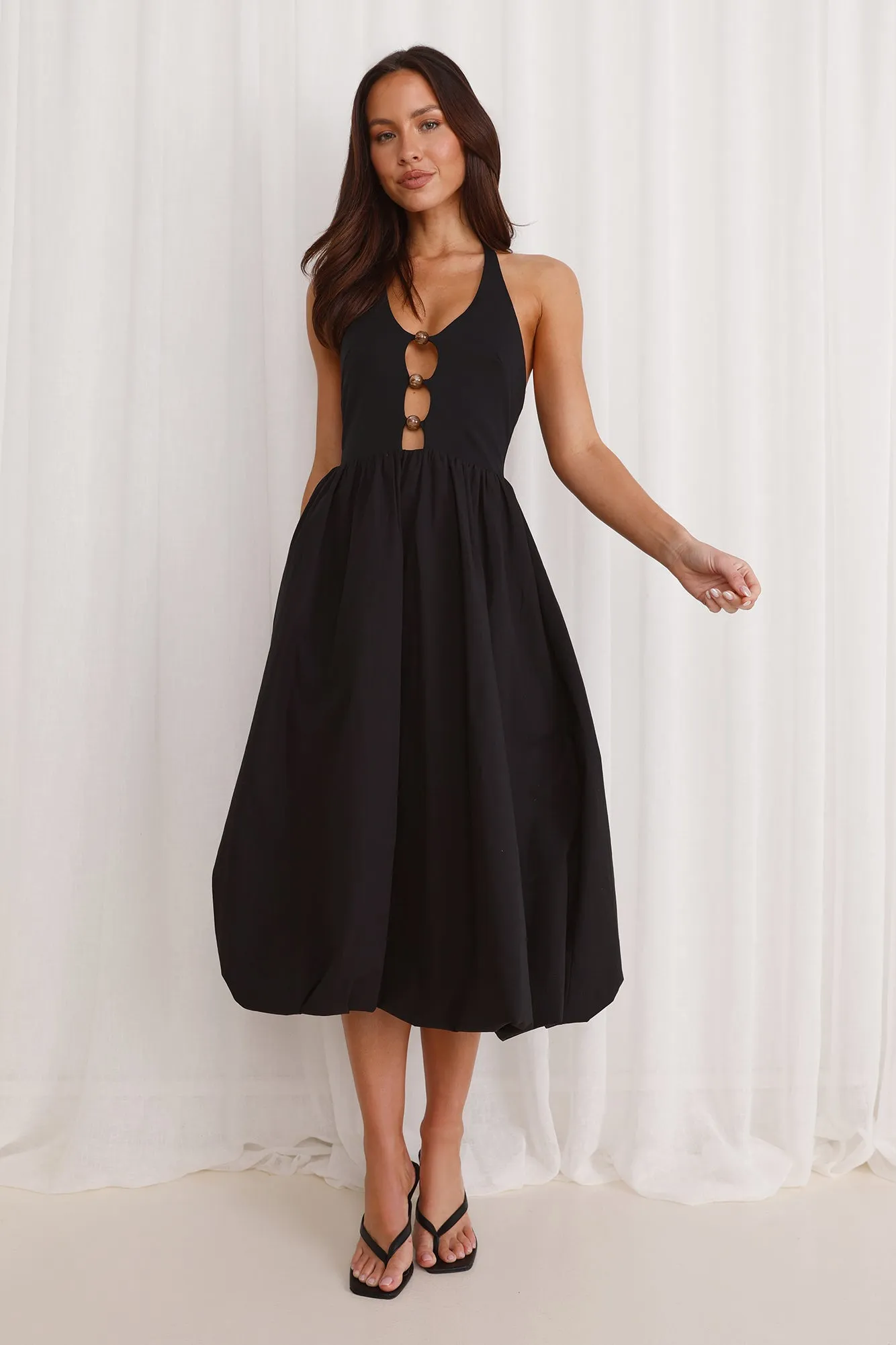 Beachside Haven Halter Midi Dress Black sold by Hello Molly product image thumbnail 2