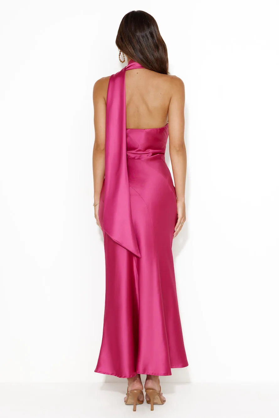 Glistening Star Satin Maxi Dress Hot Pink sold by Hello Molly product image thumbnail 5
