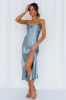A Little Whisper Satin Midi Dress Sage sold by Hello Molly