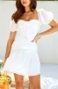HELLO MOLLY Stylish Approach Mini Dress White sold by Hello Molly