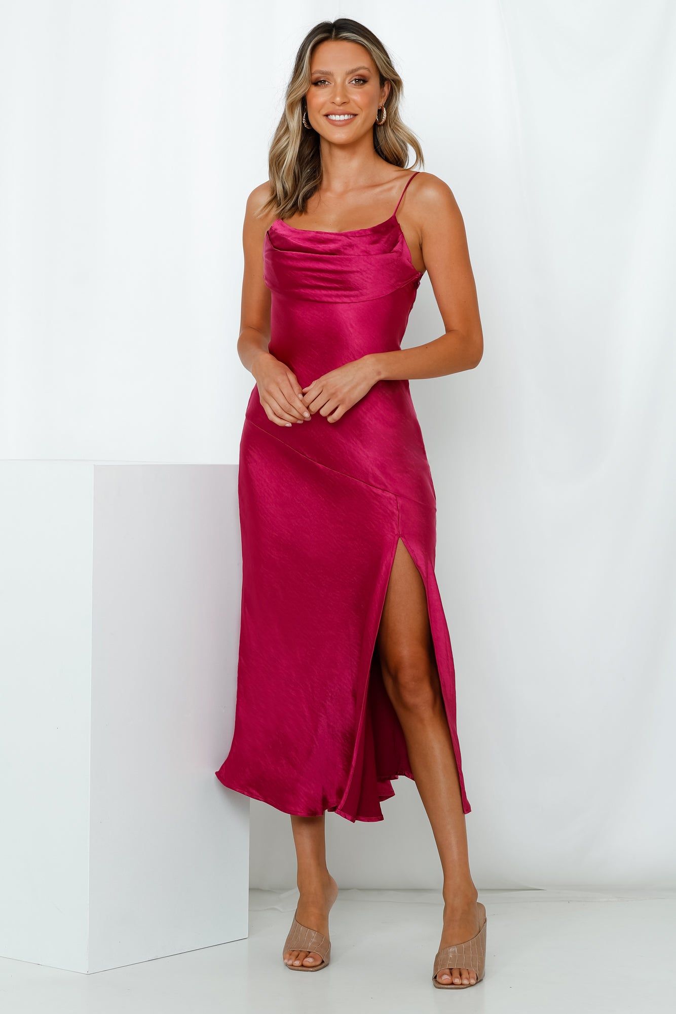 Wanted On The Dance Floor Midi Dress Fuchsia sold by Hello Molly product image thumbnail 2