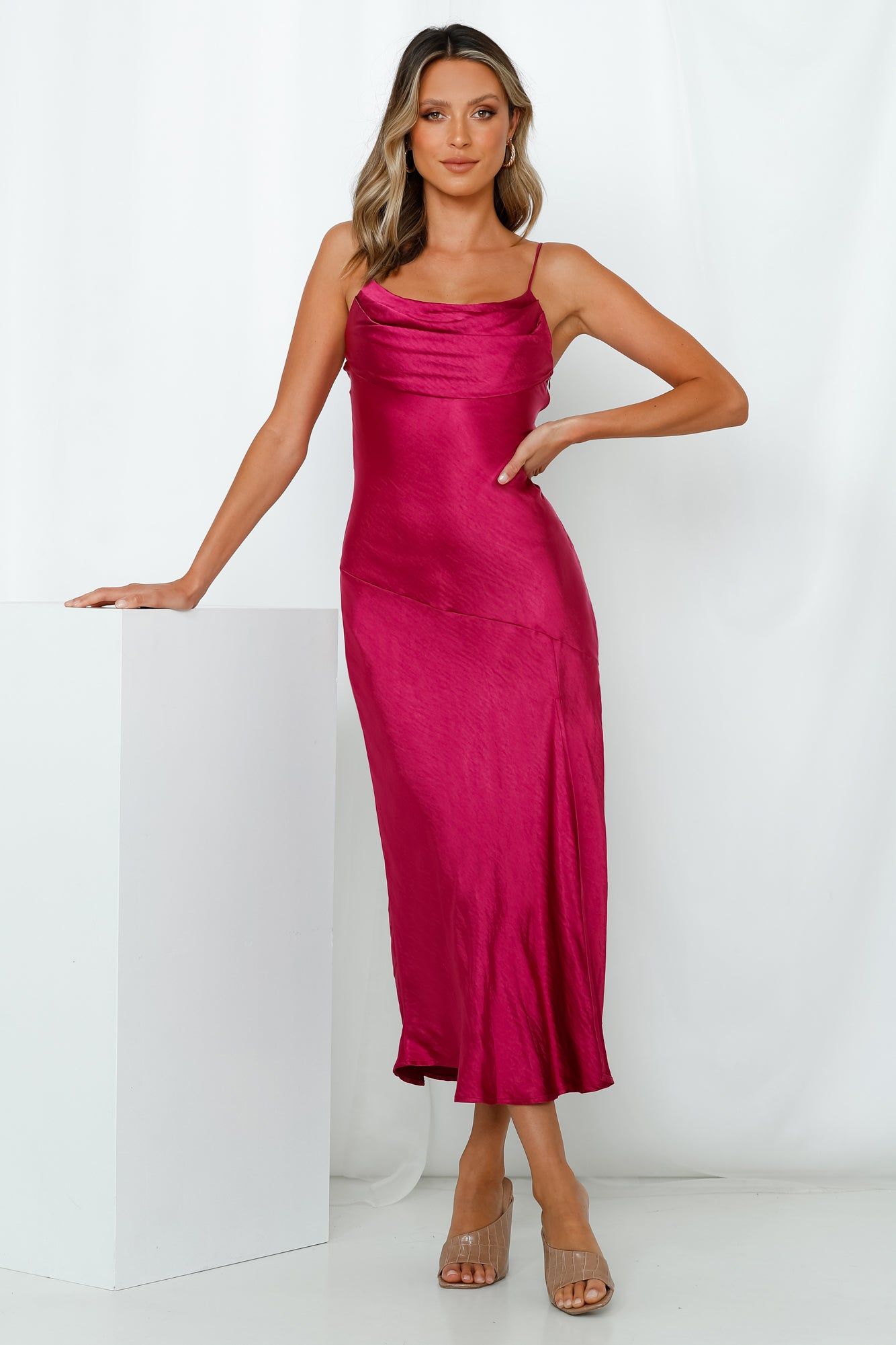 Wanted On The Dance Floor Midi Dress Fuchsia sold by Hello Molly product image thumbnail 3