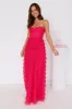 Lovers In Paris Strapless Tulle Maxi Dress Hot Pink sold by Hello Molly