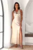 Golden Stars Satin Maxi Dress Champagne sold by Hello Molly