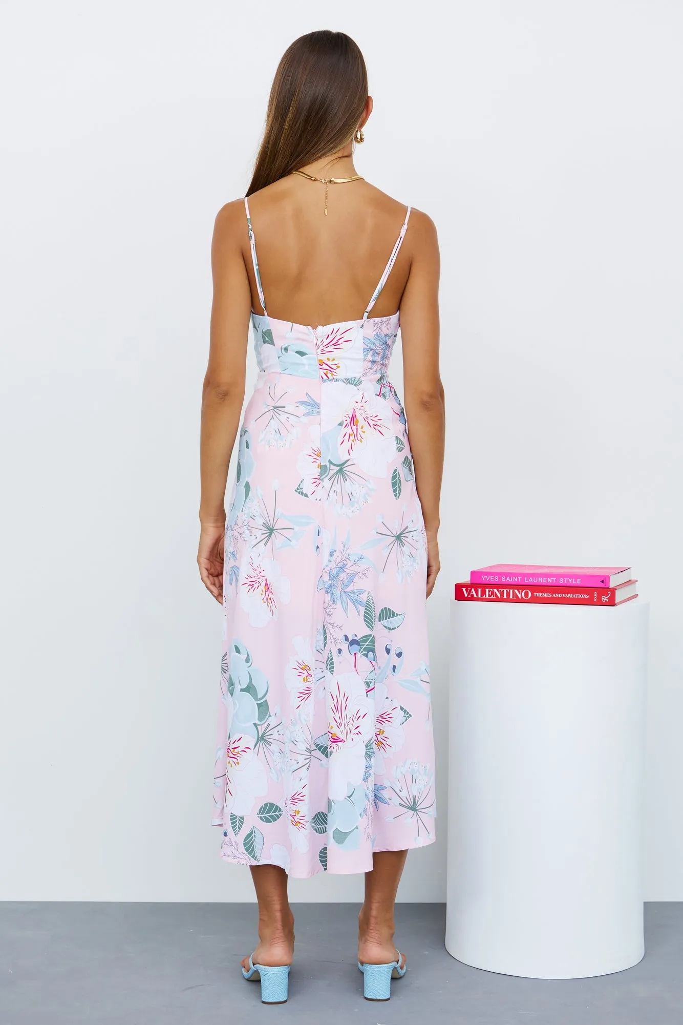 Blooming Tulips Midi Dress Light Pink sold by Hello Molly product image thumbnail 4