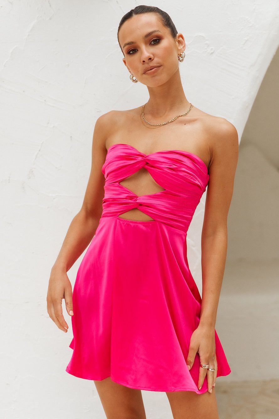 RUNAWAY Mich Mini Dress Fuchsia sold by Hello Molly