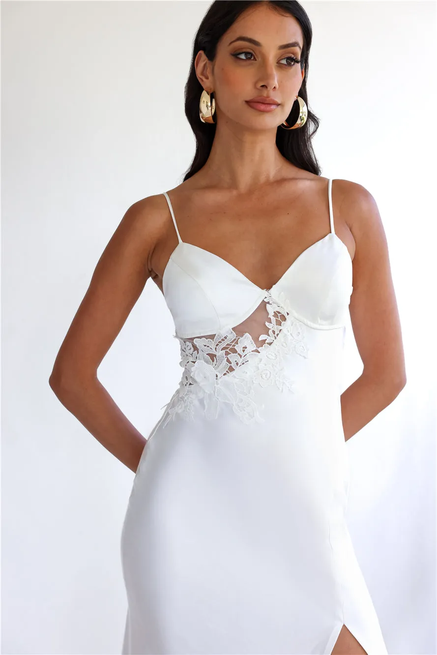 Goddess Of Dawn Satin Maxi Dress White sold by Hello Molly product image thumbnail 4