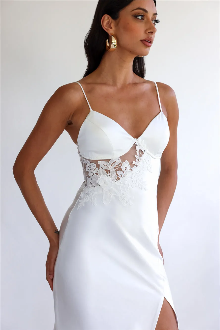 Goddess Of Dawn Satin Maxi Dress White sold by Hello Molly product image thumbnail 2