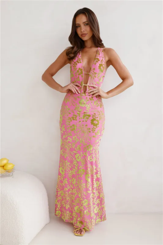RUNAWAY Pamalo Maxi Dress Pink sold by Hello Molly