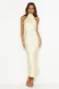 Crystal Glass Satin Maxi Dress Yellow sold by Hello Molly