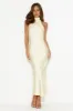 Crystal Glass Satin Maxi Dress Yellow sold by Hello Molly
