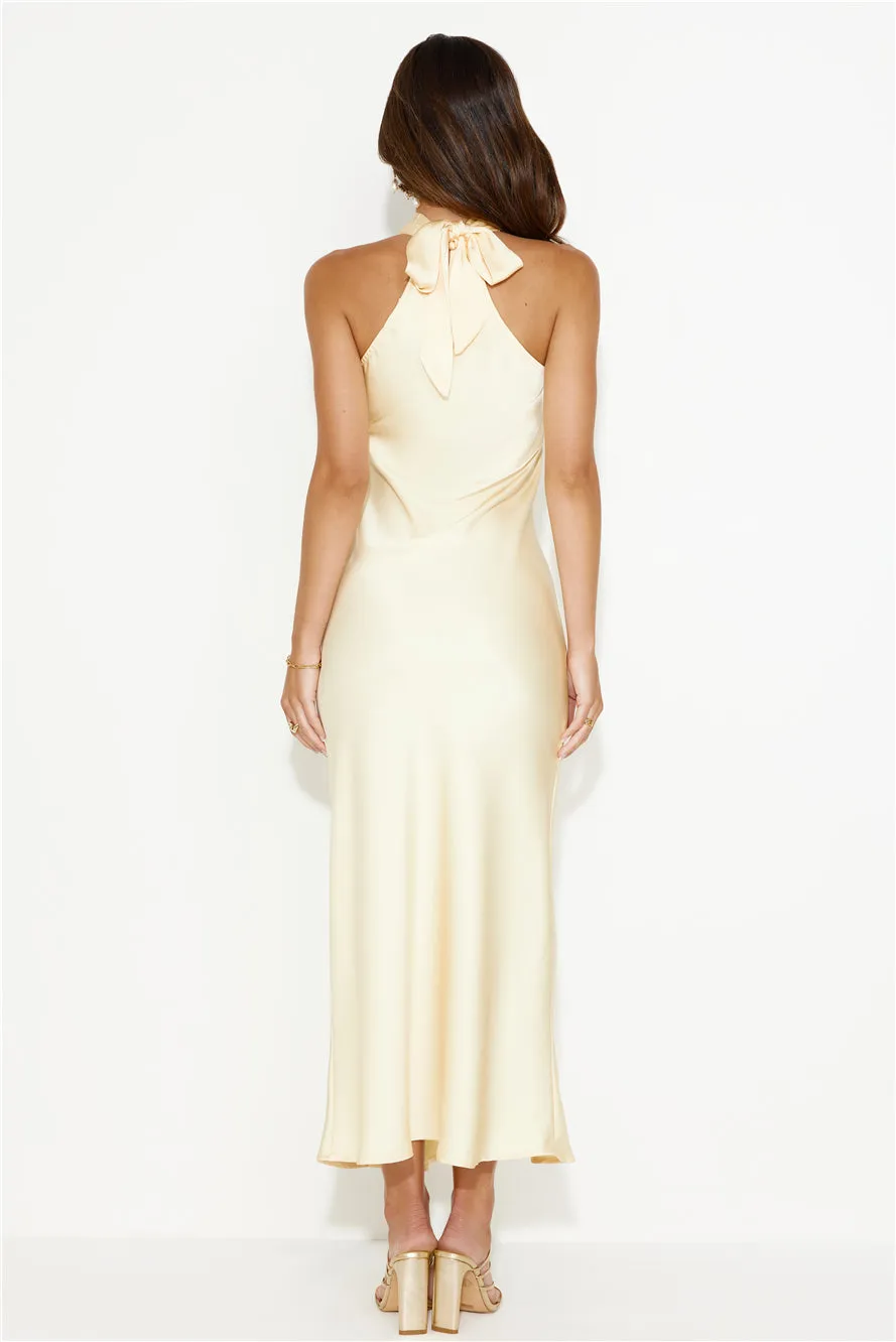Crystal Glass Satin Maxi Dress Yellow sold by Hello Molly product image thumbnail 5