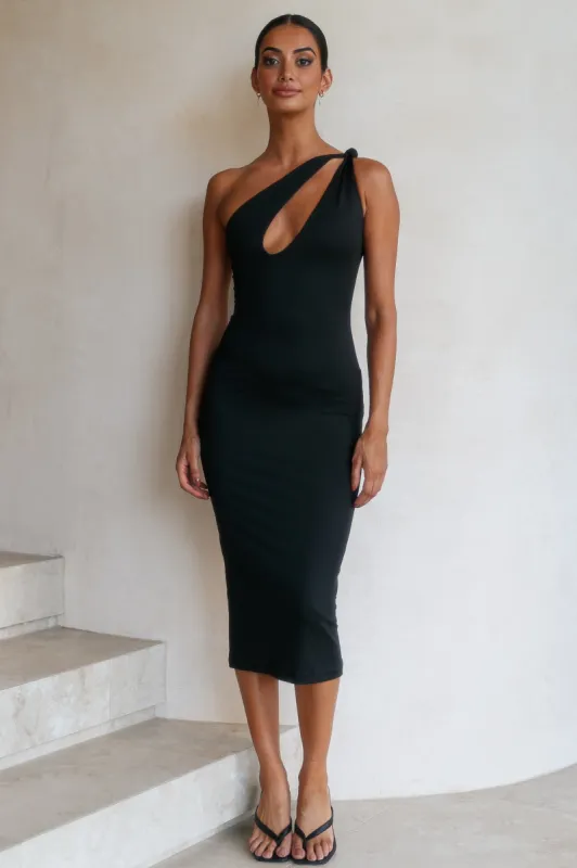 Get To It Midi Dress Black sold by Hello Molly