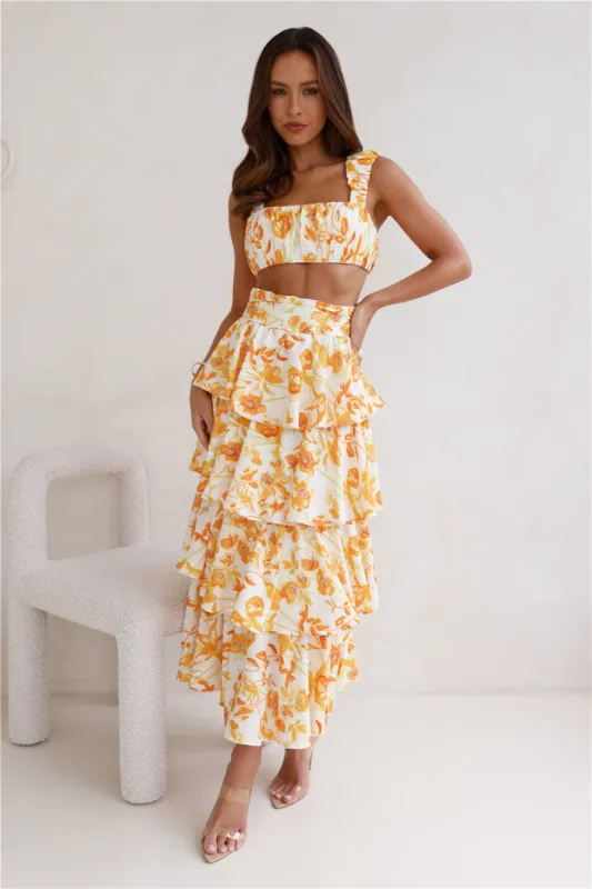 Event Of The Season Maxi Skirt Orange sold by Hello Molly