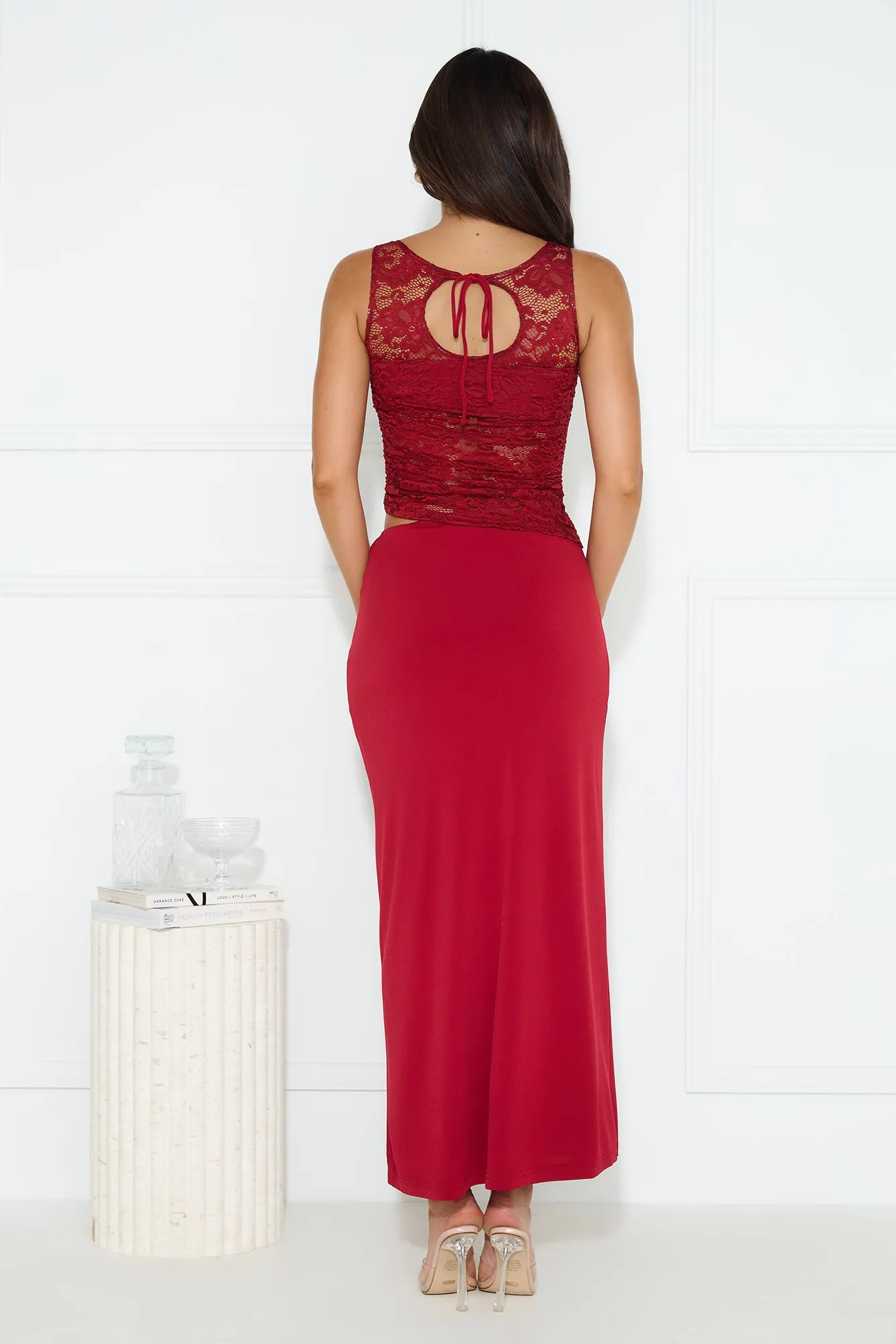 Lace Love Maxi Dress Red sold by Hello Molly product image thumbnail 5